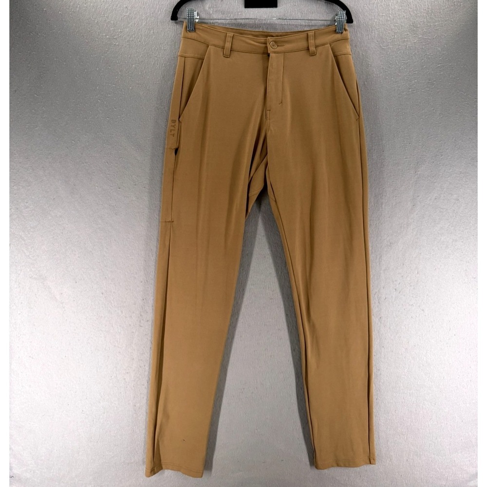 BYLT Premium Basics Everyday Pant 2.0 Slim Fit Mens 32 Tall Tan Performance Golf